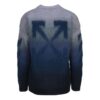 Pulover din lână pentru bărbați Off-White, cu guler rotund, mâneci lungi, croială lejeră, albastru