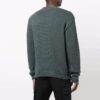 Pulover din lână pentru bărbați Off-White FW21, cu logo intarsiat pe piept, guler rotund, mâneci lungi, croială lejeră, verde