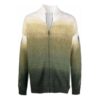 Pulover din lână pentru bărbați Off-White FW21 cu model de săgeți și fermoar, croială largă, verde