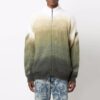 Pulover din lână pentru bărbați Off-White FW21 cu model de săgeți și fermoar, croială largă, verde
