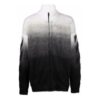 Pulover din lână pentru bărbați Off-White FW21 cu model de săgeți, jacquard, gradient și fermoar, croială largă, negru