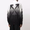 Pulover din lână pentru bărbați Off-White FW21 cu model de săgeți, jacquard, gradient și fermoar, croială largă, negru