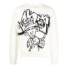 Pulover din lână pentru bărbați Off-White FW22 cu model intarsiat, guler rotund și mâneci lungi, croială lejeră, alb