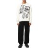 Pulover din lână pentru bărbați Off-White FW22 cu model intarsiat, guler rotund și mâneci lungi, croială lejeră, alb