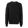 Pulover din lână pentru bărbați Off-White SS22 cu imprimeu Arrows, guler rotund și mâneci lungi, negru