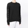 Pulover din lână pentru bărbați Off-White SS22 cu imprimeu Arrows, guler rotund și mâneci lungi, negru