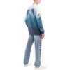 Pulover din lână pentru bărbați Off-White SS22 cu imprimeu cu dungi degradate, guler rotund și mâneci lungi, versiune albastră