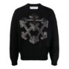 Pulover din lână tricotat Off-White pentru bărbați FW21 cu model 3D cu săgeți, croială largă, negru