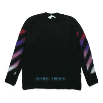 Pulover din mohair cu gradient pentru bărbați, negru Pulover din mohair cu gradient pentru bărbați, negru