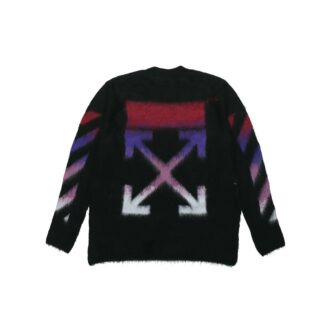 Pulover din mohair cu gradient pentru bărbați, negru Pulover din mohair cu gradient pentru bărbați, negru