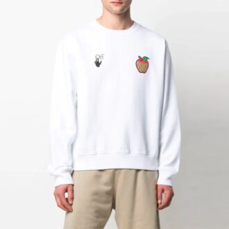 Pulover FW21 cu guler rotund, croială lejeră, alb