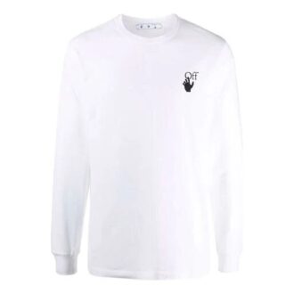 Pulover FW21 cu guler rotund, model cu logo și Arrows, versiune standard, alb