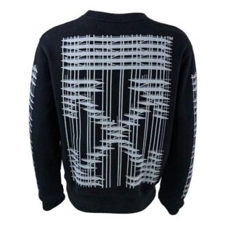 Pulover industrial oversize cu dungi diagonale