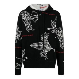 Pulover negru cu tricot intarsiat Off-White pentru bărbați SS21