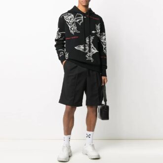 Pulover negru cu tricot intarsiat Off-White pentru bărbați SS21