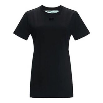 Pulover Off-White cu guler rotund și pantaloni scurți, negru