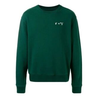 Pulover Off-White pentru bărbați cu imprimeu logo, verde