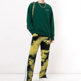Pulover Off-White pentru bărbați cu imprimeu logo, verde