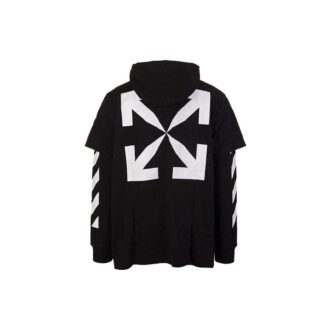 Pulover Off-White pentru bărbați, cu imprimeu pictural, croială lejeră, negru
