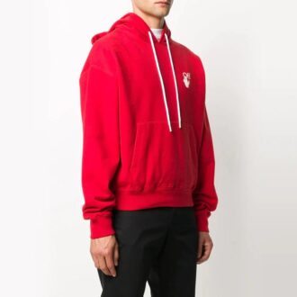 Pulover Off-White pentru bărbați cu săgeată pictată, roșu