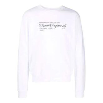 Pulover Off-White pentru bărbați FW21 cu guler rotund, croi slim fit, alb Pulover Off-White pentru bărbați FW21 cu guler rotund, croi slim fit, alb