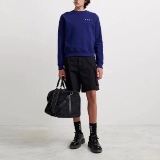 Pulover Off-White pentru bărbați FW21 cu guler rotund și logo Arrows, albastru