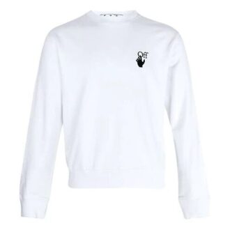 Pulover Off-White pentru bărbați FW21 cu imprimeu Arrows, guler rotund, mâneci lungi, croială lejeră, alb Pulover Off-White pentru bărbați FW21 cu imprimeu Arrows, guler rotund, mâneci lungi, croială lejeră, alb