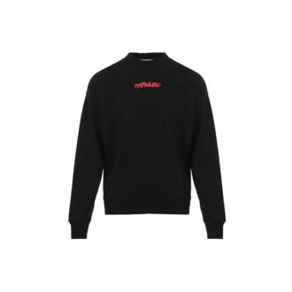 Pulover Off-White pentru bărbați FW21 cu imprimeu cu logo săgeată, croială largă, negru Pulover Off-White pentru bărbați FW21 cu imprimeu cu logo săgeată, croială largă, negru