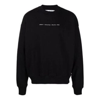 Pulover Off-White pentru bărbați FW21 cu imprimeu Tornado Arrow, guler rotund, croială largă, negru Pulover Off-White pentru bărbați FW21 cu imprimeu Tornado Arrow, guler rotund, croială largă, negru