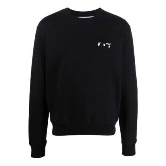 Pulover Off-White pentru bărbați FW21 cu logo, guler rotund, negru Pulover Off-White pentru bărbați FW21 cu logo, guler rotund, negru