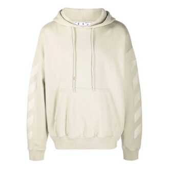 Pulover Off-White pentru bărbați FW21 cu logo și săgeată din cauciuc, croială lejeră, bej Pulover Off-White pentru bărbați FW21 cu logo și săgeată din cauciuc, croială lejeră, bej