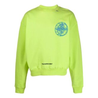 Pulover Off-White pentru bărbați FW22 cu imprimeu, mâneci lungi, verde Pulover Off-White pentru bărbați FW22 cu imprimeu, mâneci lungi, verde