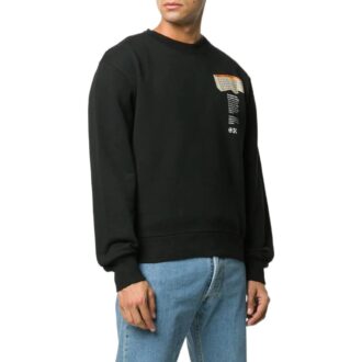 Pulover Off-White pentru bărbați SS22 cu guler rotund, imprimeu cu litere, mâneci lungi, negru Pulover Off-White pentru bărbați SS22 cu guler rotund, imprimeu cu litere, mâneci lungi, negru