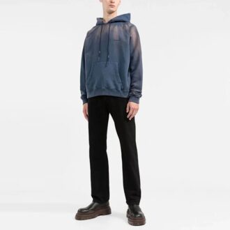 Pulover Off-White pentru bărbați SS22 cu mâneci raglan în degrade, albastru Pulover Off-White pentru bărbați SS22 cu mâneci raglan în degrade, albastru