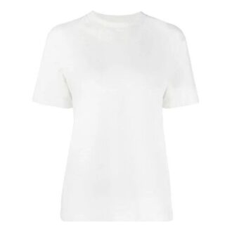 Pulover Off-White SS21 cu guler rotund, mâneci scurte, culoare solidă, versiune standard, alb