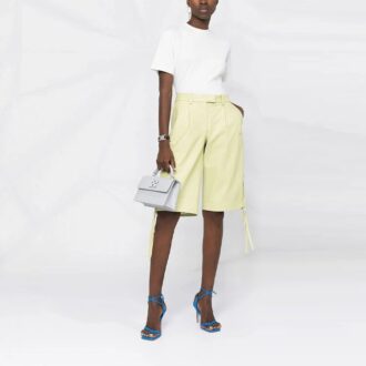 Pulover Off-White SS21 cu guler rotund, mâneci scurte, culoare solidă, versiune standard, alb