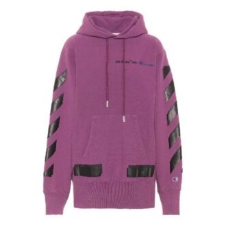 Pulover Off-White x Champion cu logo, violet
