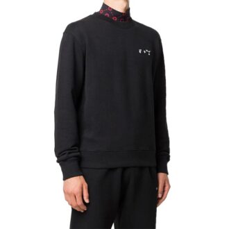 Pulover slim fit cu guler rotund și logo pentru bărbați