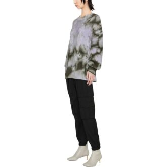 Pulover tricotat cu model în zig-zag și imprimeu tie-dye Off-White „Grey Green”