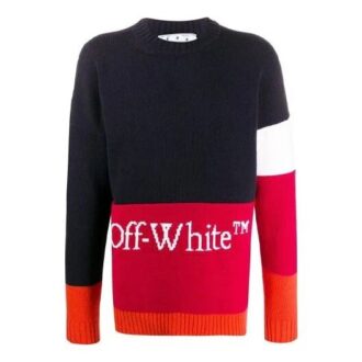 Pulover tricotat Off-White pentru bărbați cu logo alfabet