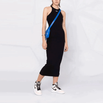 Rochie cu nervuri Off-White Off-Stamp „Negru”