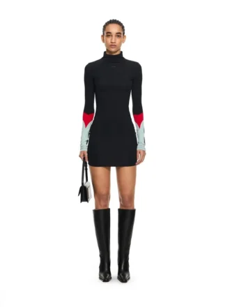 Rochie mini cu inserții colorate din lycra