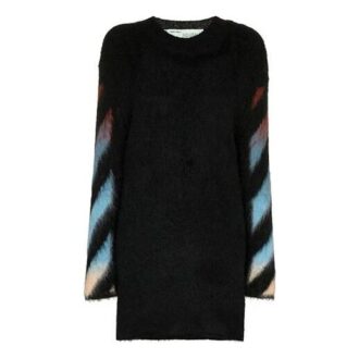 Rochie neagră cu imprimeu tricotat Off-White