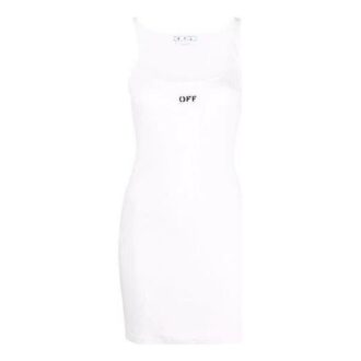 Rochie Off-White Off Stamp Basic Rib „Alb”