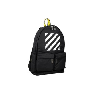 Rucsac școlar cu fermoar și logo Off-White pentru bărbați, negru