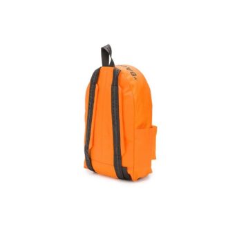 Rucsac școlar portocaliu cu 20 de buzunare, imprimeu cu litere și slogan, stil industrial