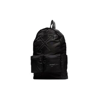 Rucsac cu imprimeu logo, negru