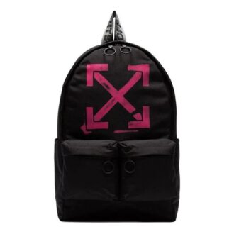 Rucsac din nailon cu imprimeu Arrows Negru/Roz