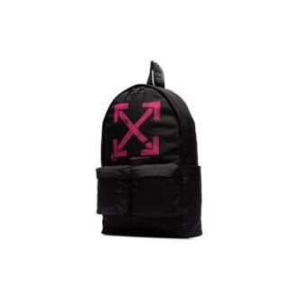 Rucsac din nailon cu imprimeu Arrows Negru/Roz