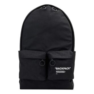 Rucsac elegant cu imprimeu slogan, negru